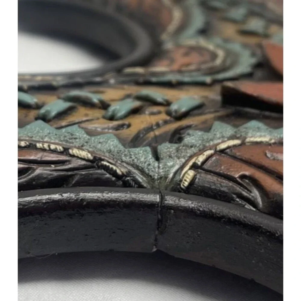 Western Rustic Resin Fleur De Lis Decorative Wall Cross Turquoise Brown 20